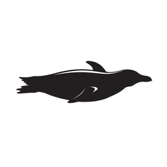 vector silhouette of a dolphin