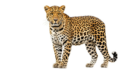 Fototapeta premium leopard cub in front of white background