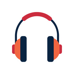 headphones mockup flat color illustration