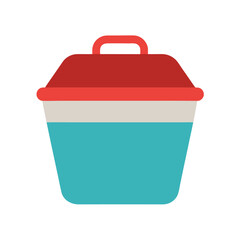 food container mockup flat color illustration