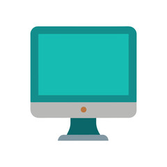 desktop computer mockup flat color illustration