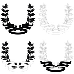 Heraldic plants tied with ribbon