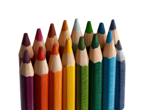 Artistic pencil arrangement still life PNG, isolated on transparent background