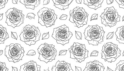 Floral line art pattern