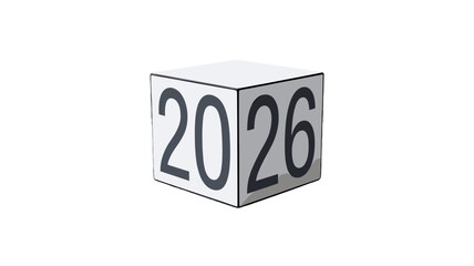The year 2026 on a unique cube.