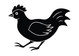 chick running silhouette vector art icon