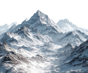 Obraz premium Exploring snowy mountain peaks alpine landscape nature view PNG, isolated on transparent background
