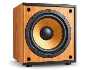 Wooden speaker, realistic 3D