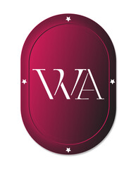 Creative business WA emblem lettering logo design