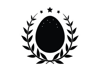 egg in garland silhouette vector art icon