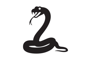 Silhouette of a cobra snake in a defensive pose
