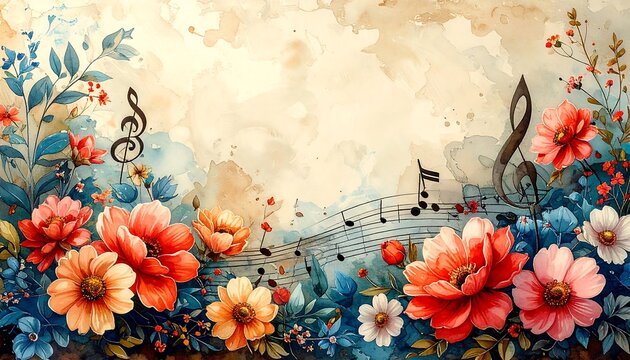 Floral musical backdrop