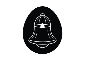 egg with bell silhouette vector art icon