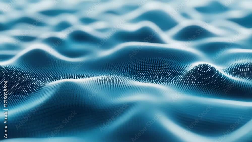 Aufkleber dynamic blue waves created by digital technology at a conceptual level showcasing texture and depth