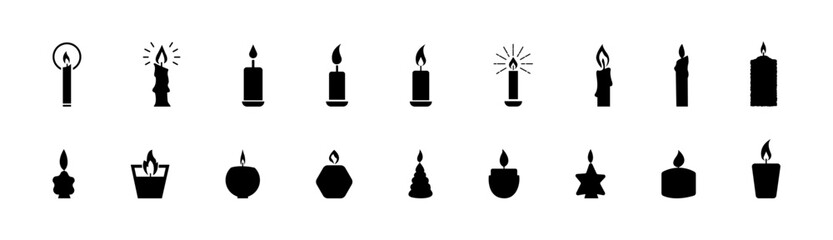 Set candle silhouettes for religion commemorative and party.