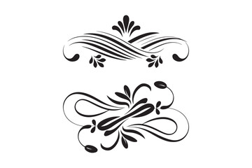 Fototapeta premium Elegant black flourishes and swirls decorative elements