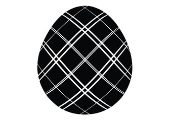 egg with plaid pattern silhouette vector art icon