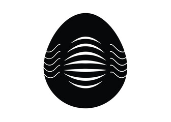 egg with sound waves silhouette vector art icon