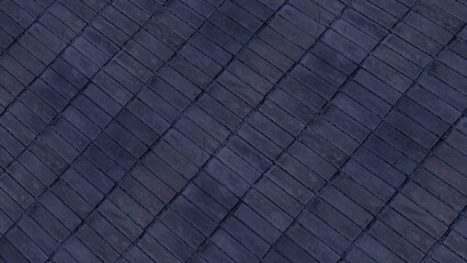 Dark Blue Diagonal Brick Texture Background for Modern Design and Visuals, Seamless Pattern