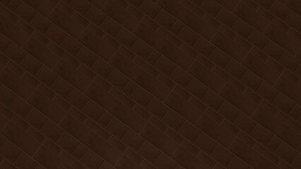 Brown brick pattern background with diagonal bricks arranged in an overlapping manner