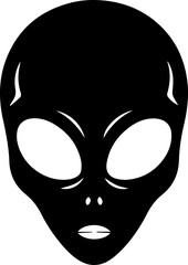 Mysterious alien head silhouette evokes cosmic wonder and sci-fi intrigue for creative projects.