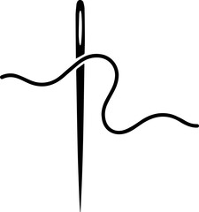 Elegant needle and thread graphic design symbolizing craftsmanship and creation for modern projects
