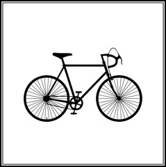 Sleek black bicycle illustration ready for urban commute or athletic adventure