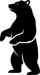 Majestic standing bear silhouette for powerful branding and wild nature themes