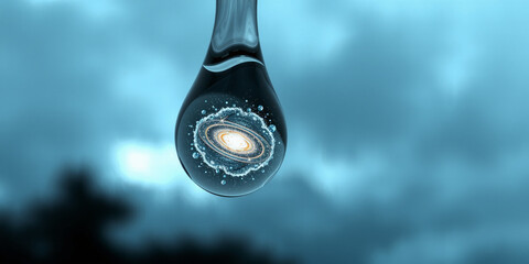 A Single Raindrop Frozen in Midair