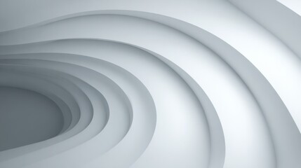 Obraz premium Curved white surfaces create a smooth and flowing aesthetic in a minimalist interior highlighting modern architectural design principles and simplicity.