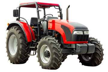 Obraz premium Red tractor isolated on a transparent background vehicle