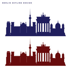 Berlin Skyline Vector Design – City Silhouette and Famous Landmark Illustration