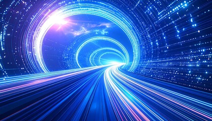 Futuristic digital tunnel