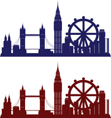 London Skyline Vector Design – City Silhouette and Famous Landmark Illustration