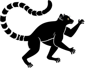 Fototapeta premium Silhouetted lemur profile