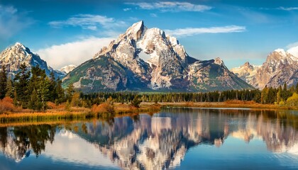 Grand Tetons And Reflection