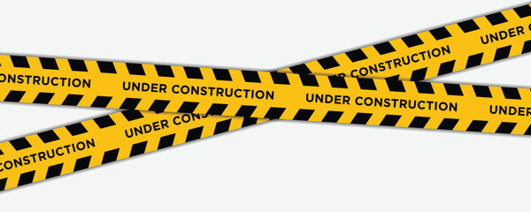 Under Construction Tape Vector Design – Caution, Hazard, and Safety Barrier Graphics