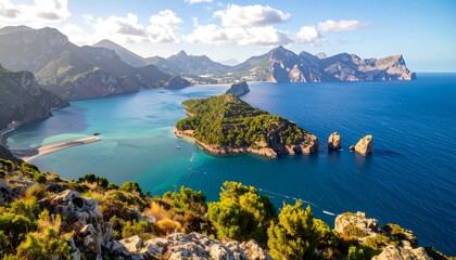 Panoramic view of a Mediterranean bay (1)
