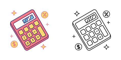 Calculator icon for finance and accounting digital content and design projects vector