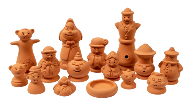 chess pieces isolated on white background