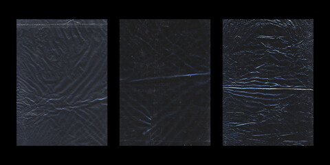 editorial plastic bag textures for magazine layouts on black
