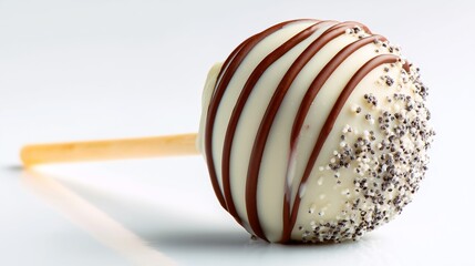 White chocolate cake pop with sprinkles