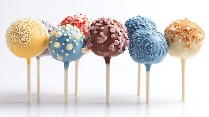 Colorful cake pops with sprinkles