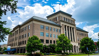 City building on a sunny day