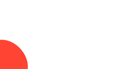 Minimalist design featuring a vibrant red quarter circle on a clean white background, offering ample copy space for creative projects and modern branding.