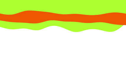 Dynamic abstract background featuring vibrant green and orange wavy stripes over a clean white space, ideal for modern design projects or presentations.