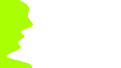 Abstract lime green wavy border on a pure white background, ideal for modern graphic design, vibrant presentations, or eco-friendly themes.