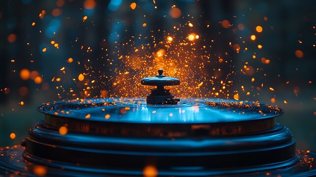 Fire sparks over cooking pot