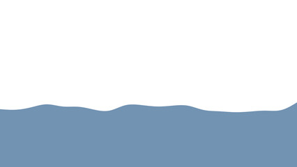Stylized blue water surface with gentle waves on a clean white background, ideal for graphic design, presentations, and conceptual illustrations related to liquids or flow.