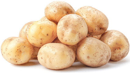 potatoes on white background